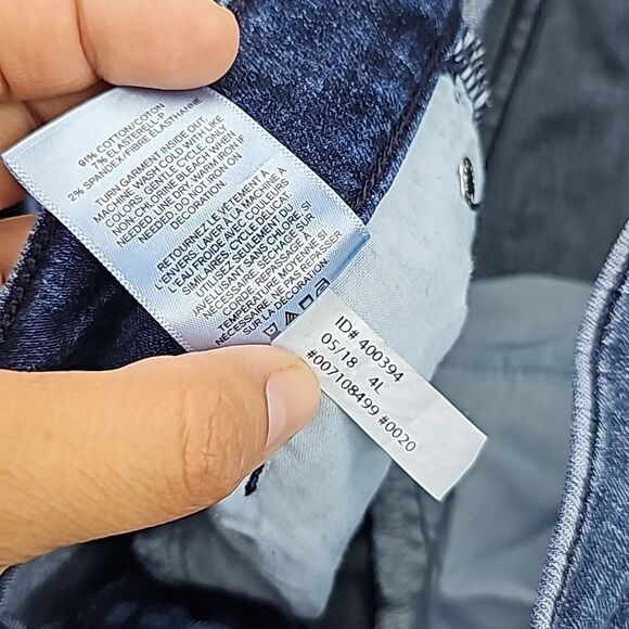 Express -1106 Blue Dark Wash Mid Rise Zip Ankle Skinny Jeans Leggings Size 4L - Picture 4 of 7